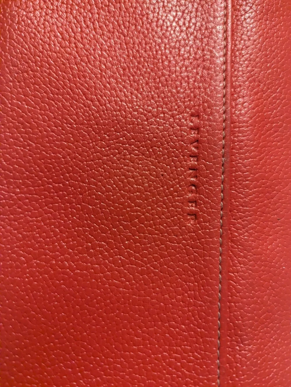 Levenge Women's Red Leather Zip Wallet Clutch